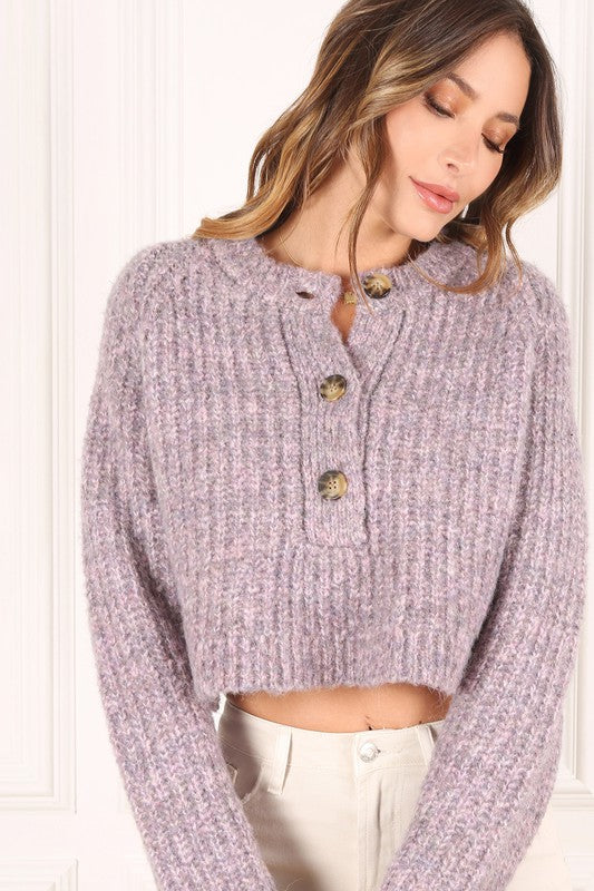 Melange multicolor sweater top – Copper Penny