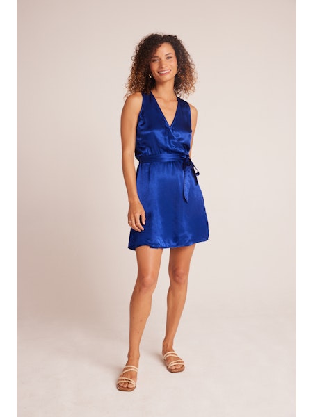 Shops satin wrap front dress