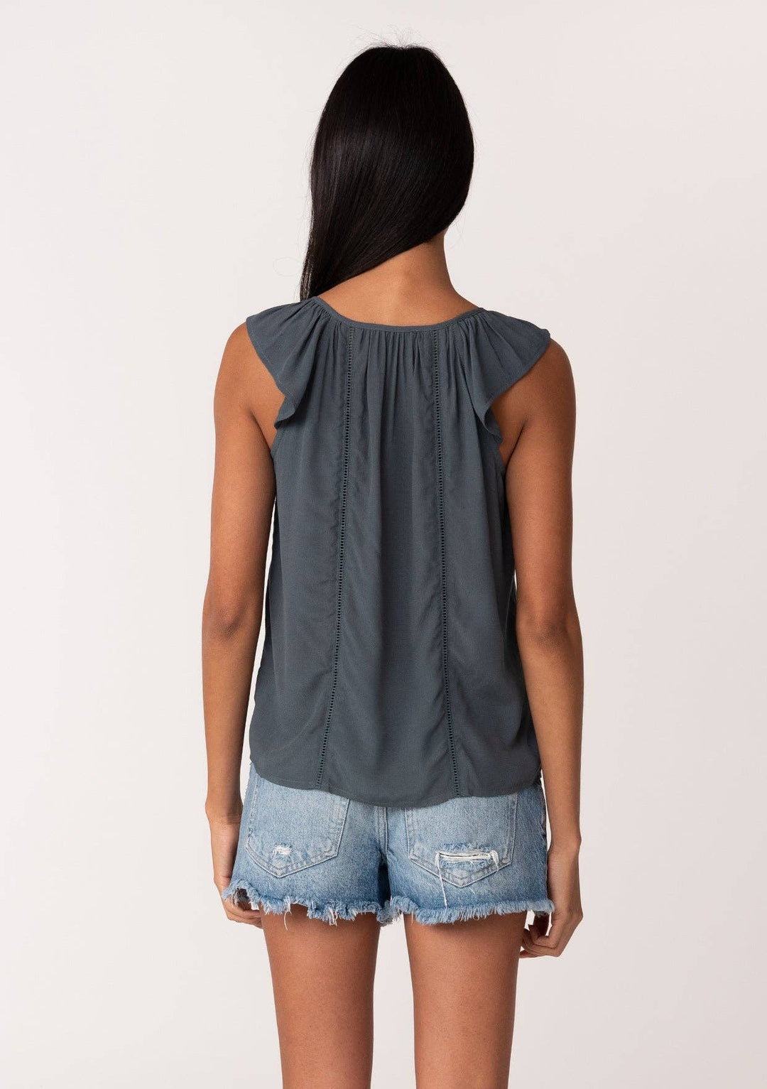 RUFFLE STRAP SCOOP TANK