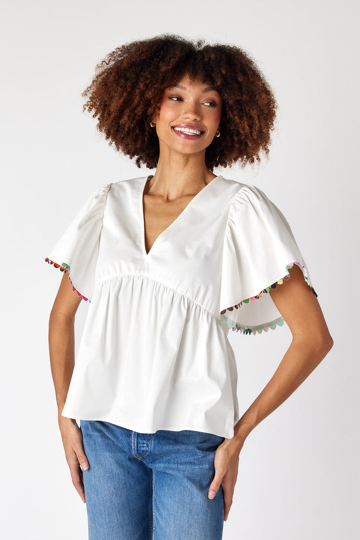 MOONFLOWER TRIM DETAIL TOP