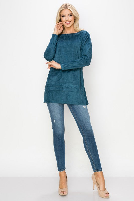 April Stretch Suede Tunic