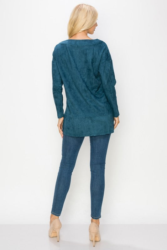 April Stretch Suede Tunic