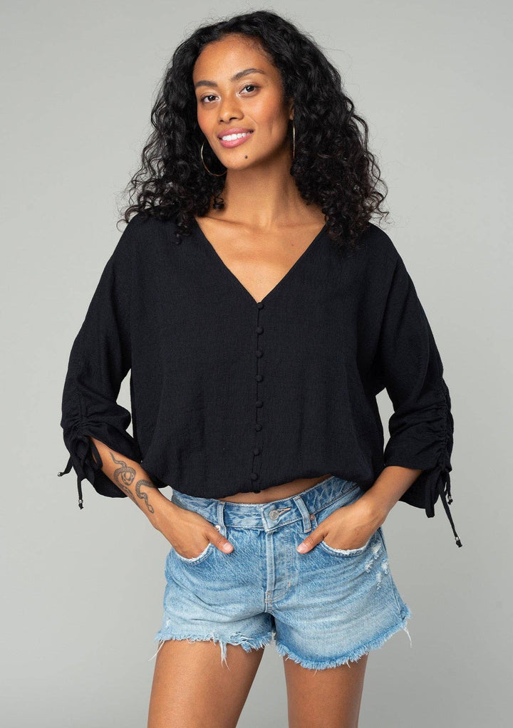 LONG SLEEVE RUCHED TOP