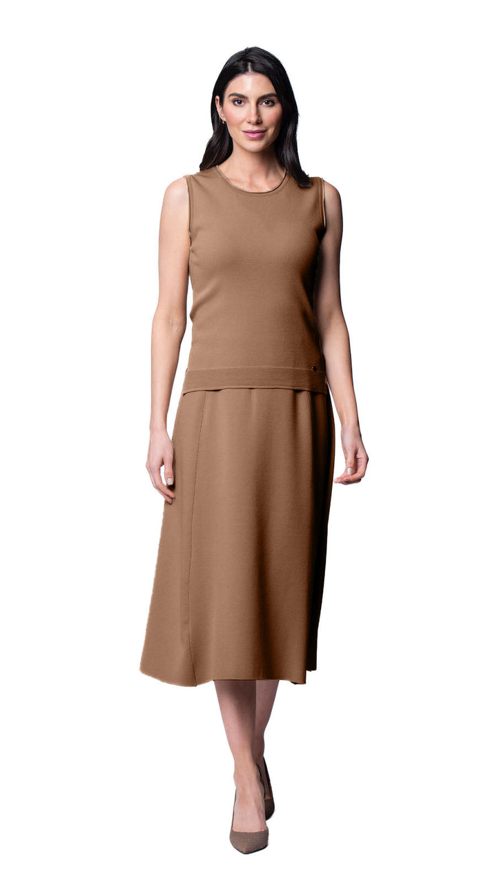 Natalie A-Line Midi Skirt; Mocha