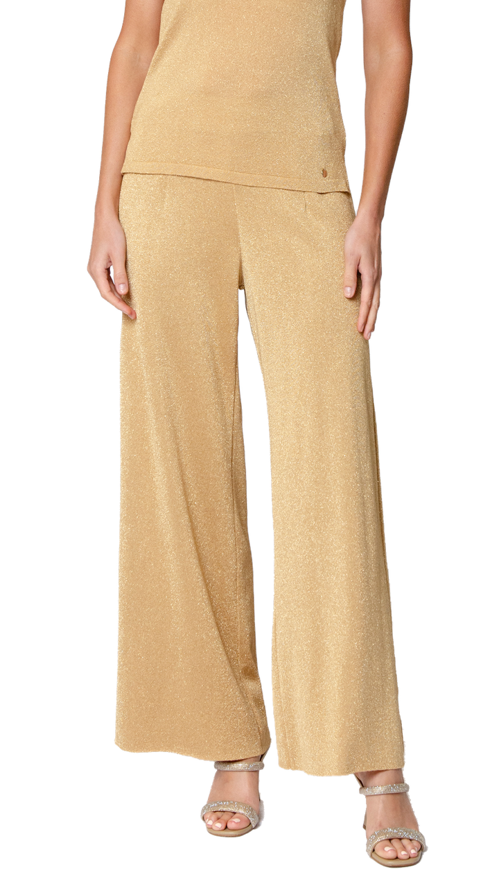 Paola Wide Leg Shimmery Pant; Golden Sands