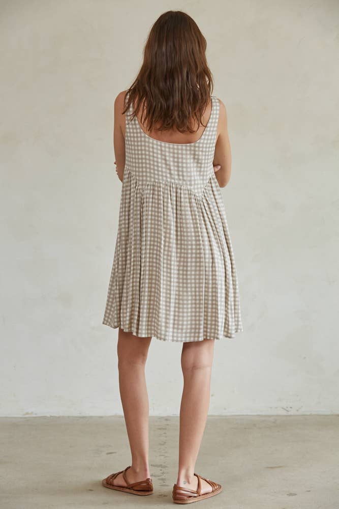 GINGHAM PRINT DRESS