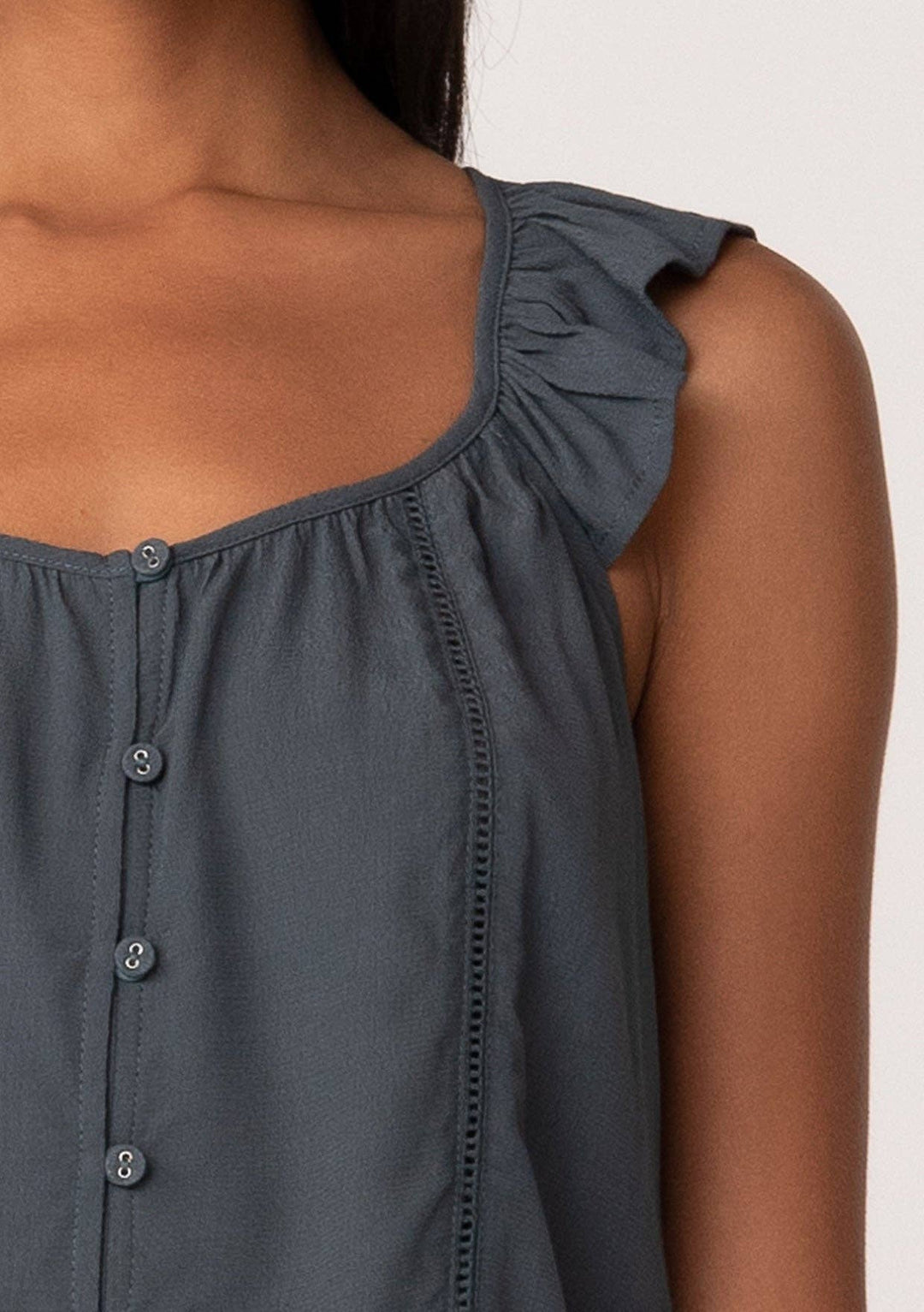 RUFFLE STRAP SCOOP TANK