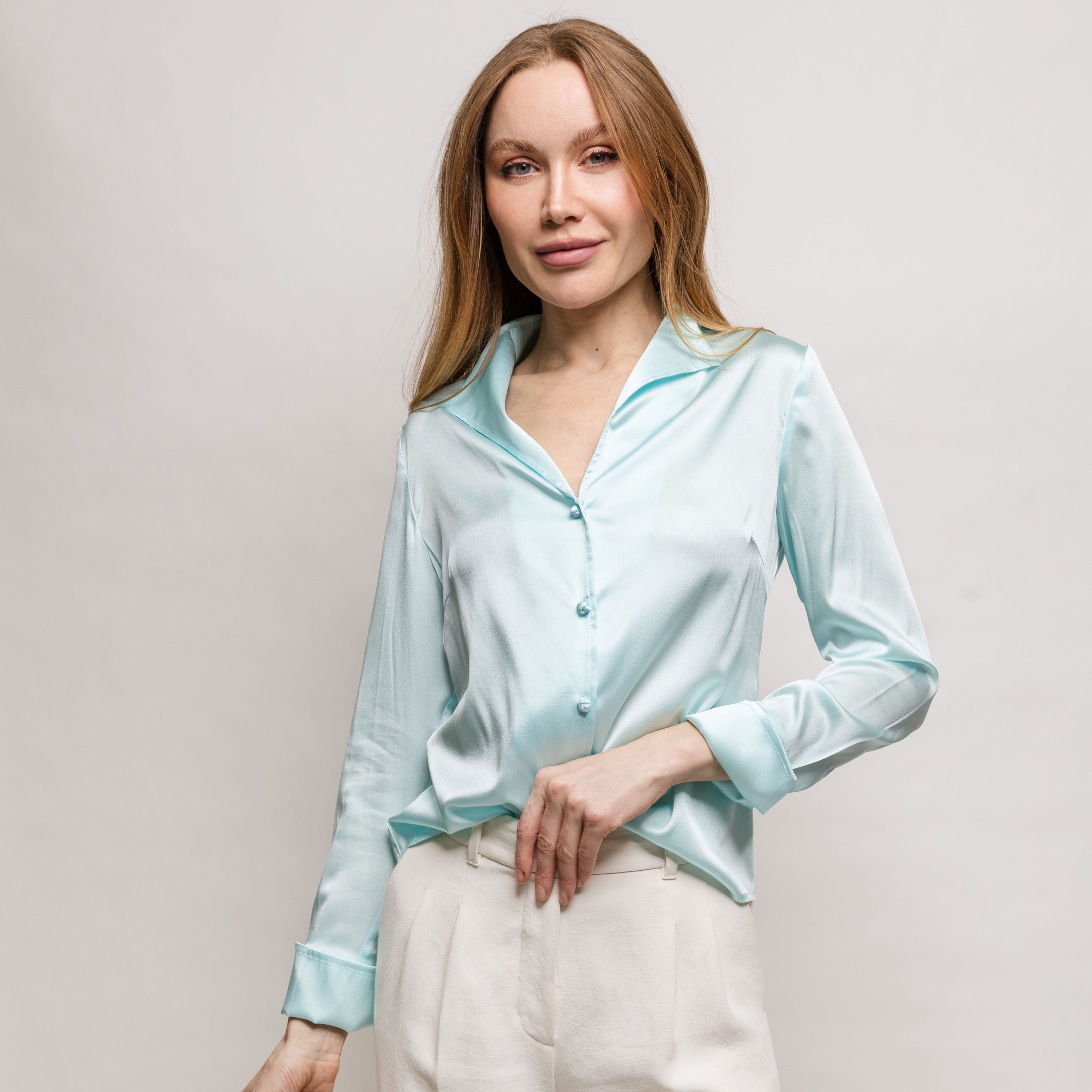 Aqua blouses on sale