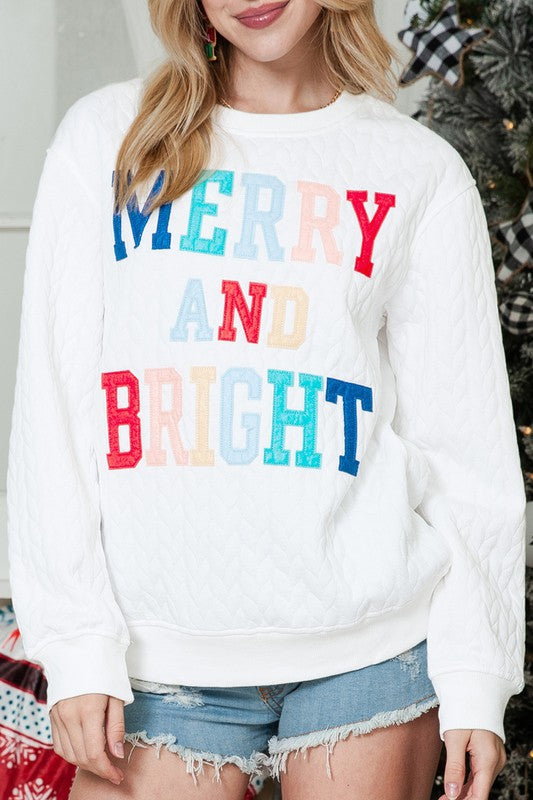 Merry Cable Knit Pullover Sweatshirt