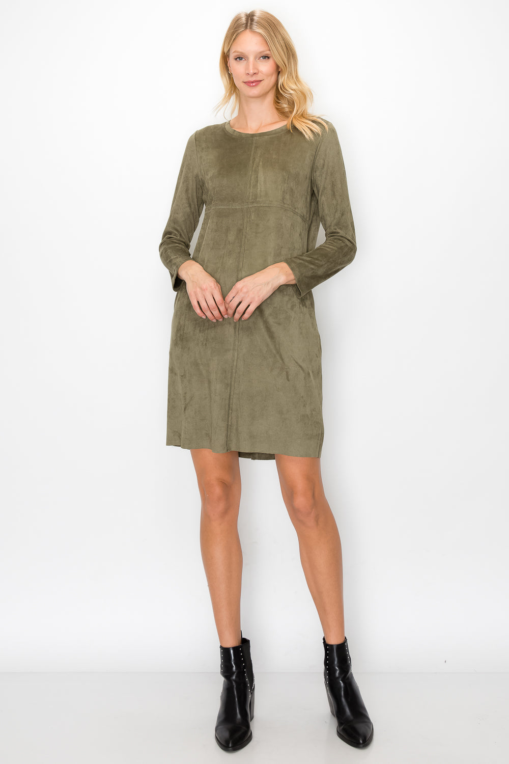 Aurora Suede Round Neck with Pockets