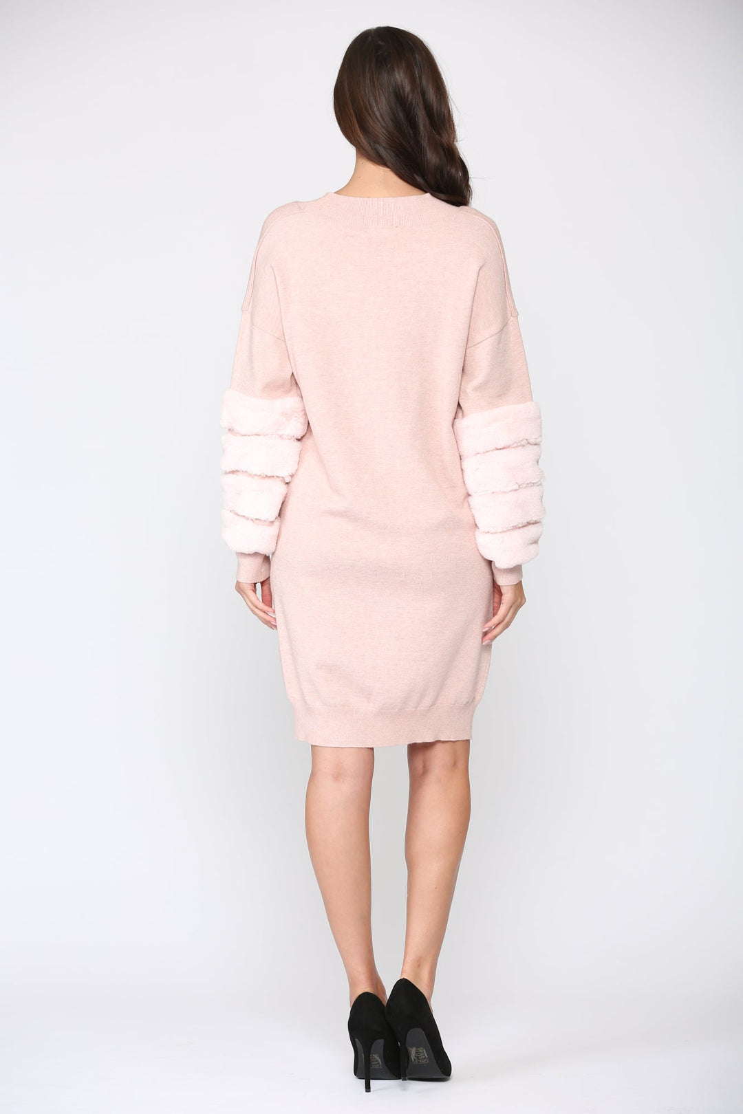 Sonia Sweater Dress with Faux Fur