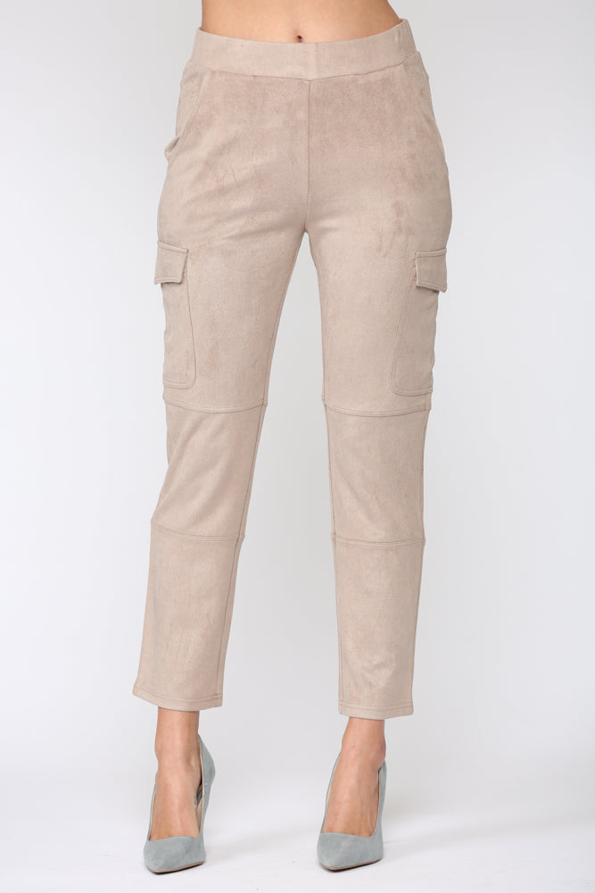 Amber Stretch Suede Cargo Pant