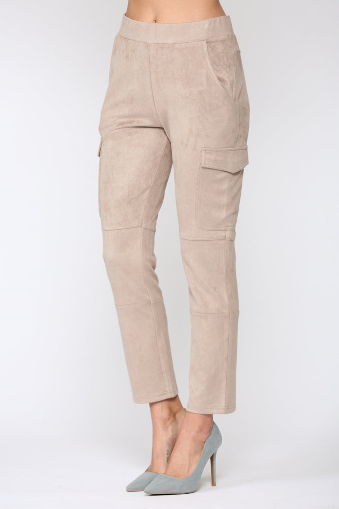 Amber Stretch Suede Cargo Pant