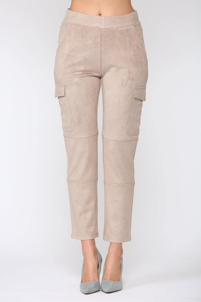 Amber Stretch Suede Cargo Pant