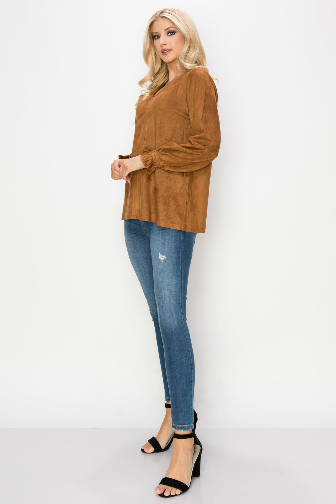 Abigail Stretch Suede Top