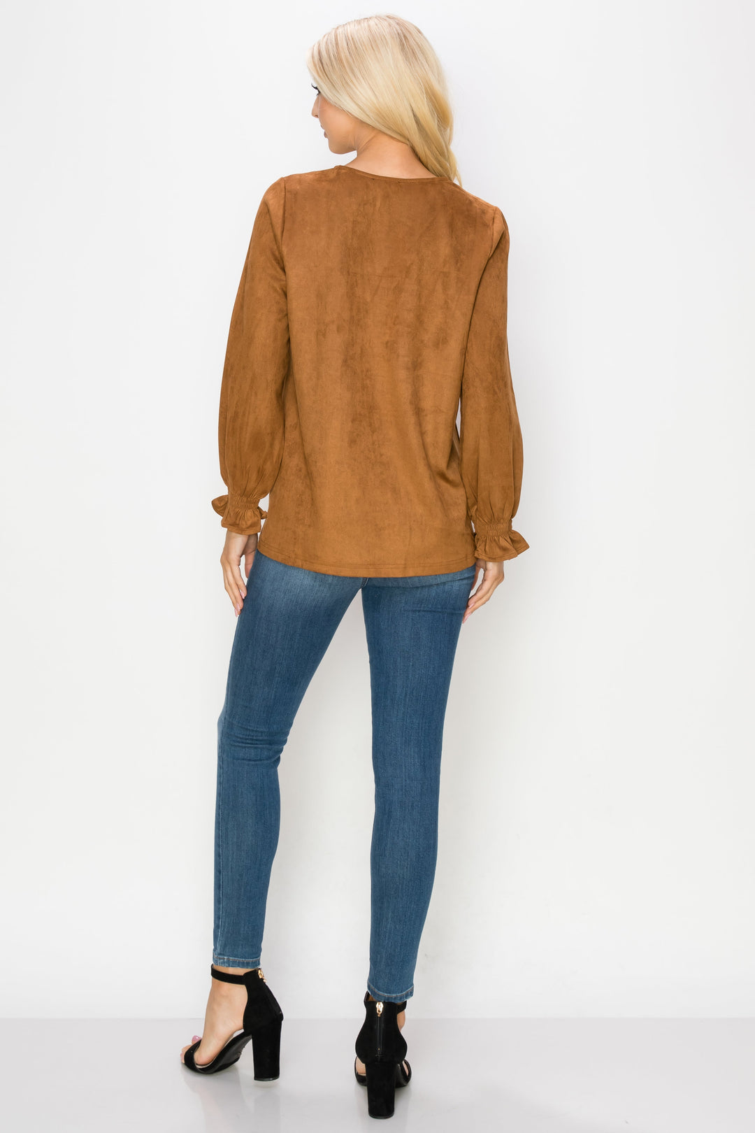 Abigail Stretch Suede Top