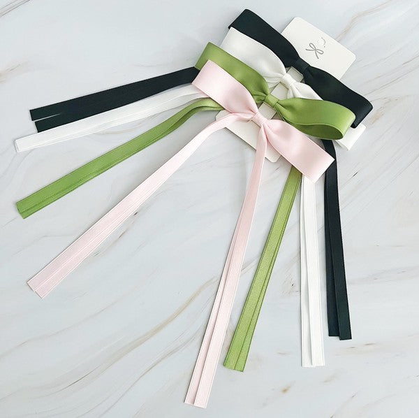 Ballerina Slim Bow Hair Clip Set Of 4