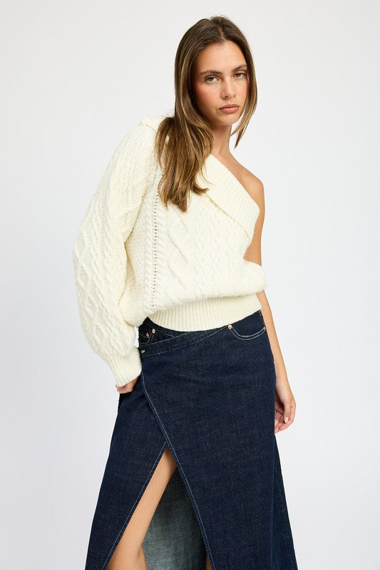 Oversized one shoulder sweater 2025