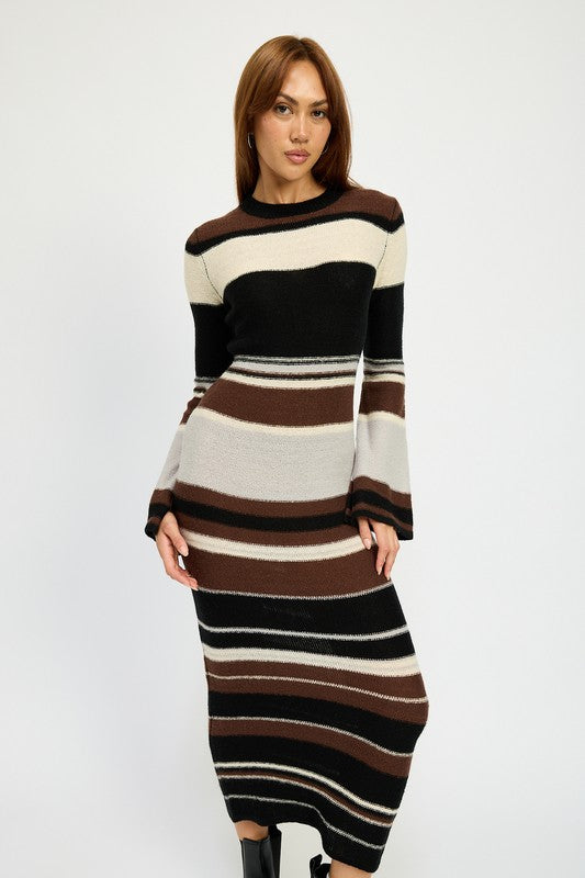 Striped bodycon maxi dress new arrivals