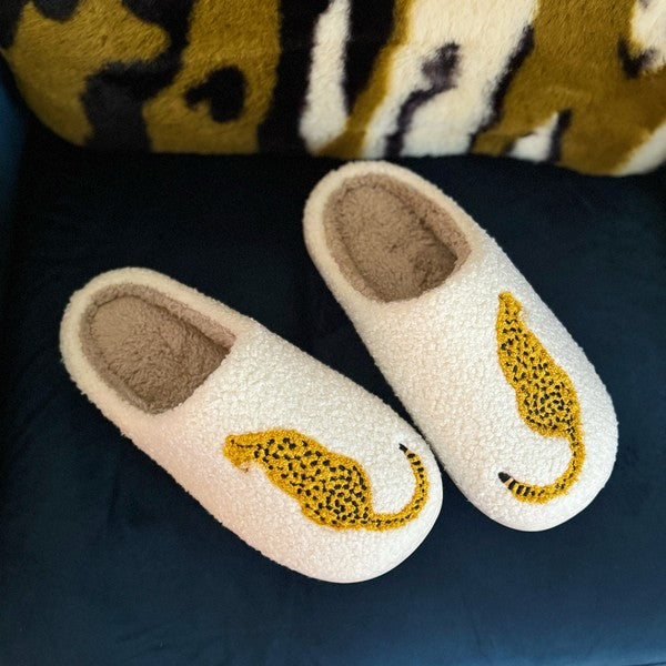 Sitting So Cool Cheetah Lounge Slippers