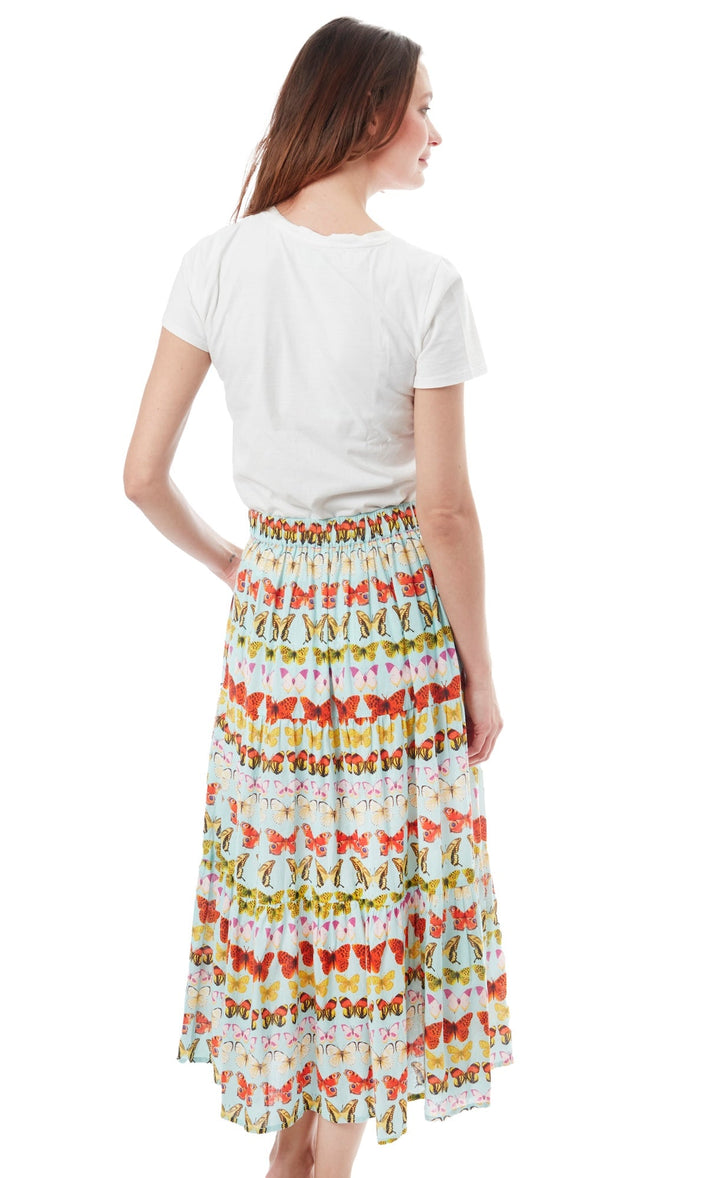 Woodstock Skirt White Butterflies