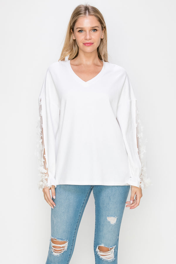 Rainy Pointe Knit Lace Top