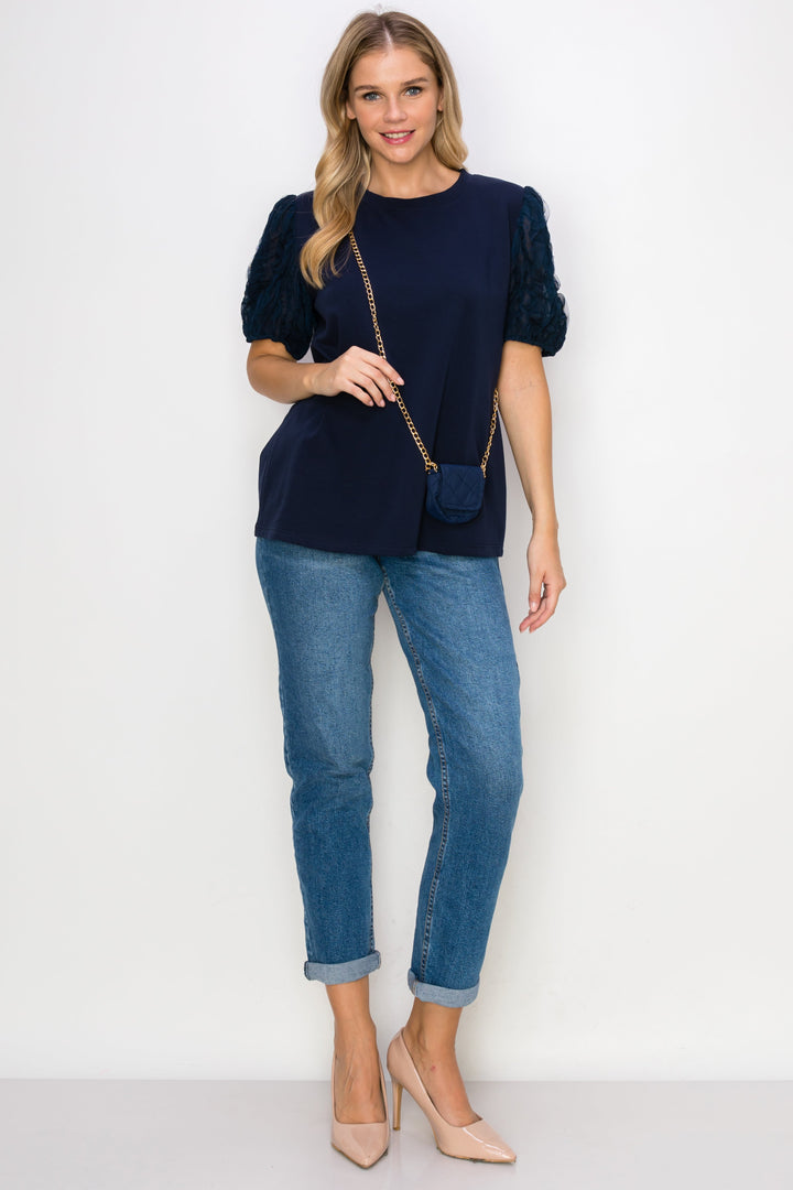 Reveka Pointe Knit Top with Detachable Crossbody Bag