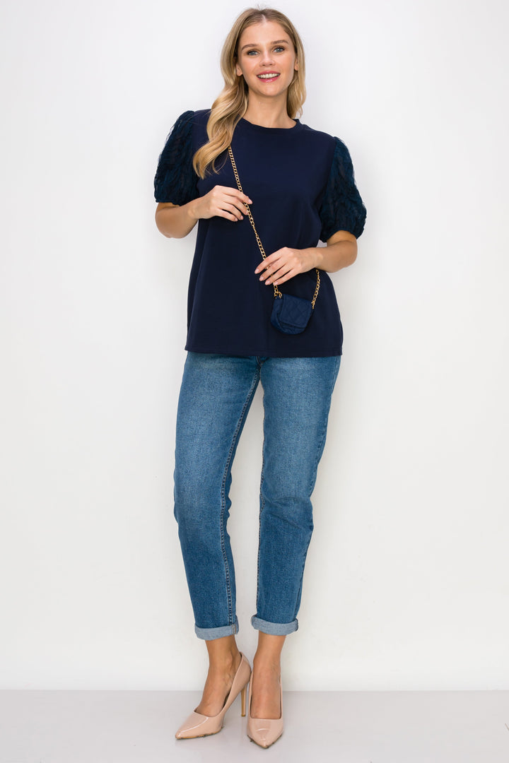 Reveka Pointe Knit Top with Detachable Crossbody Bag