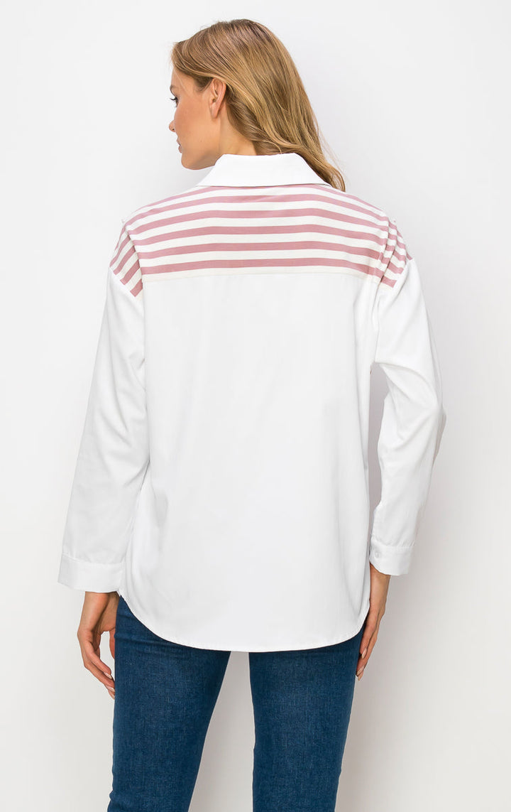 Willette Top with Stripe Front Ties