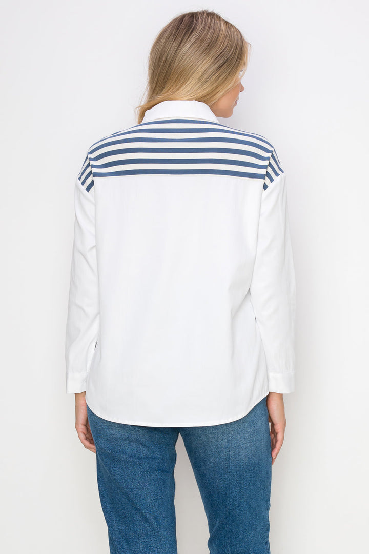 Willette Top with Stripe Front Ties