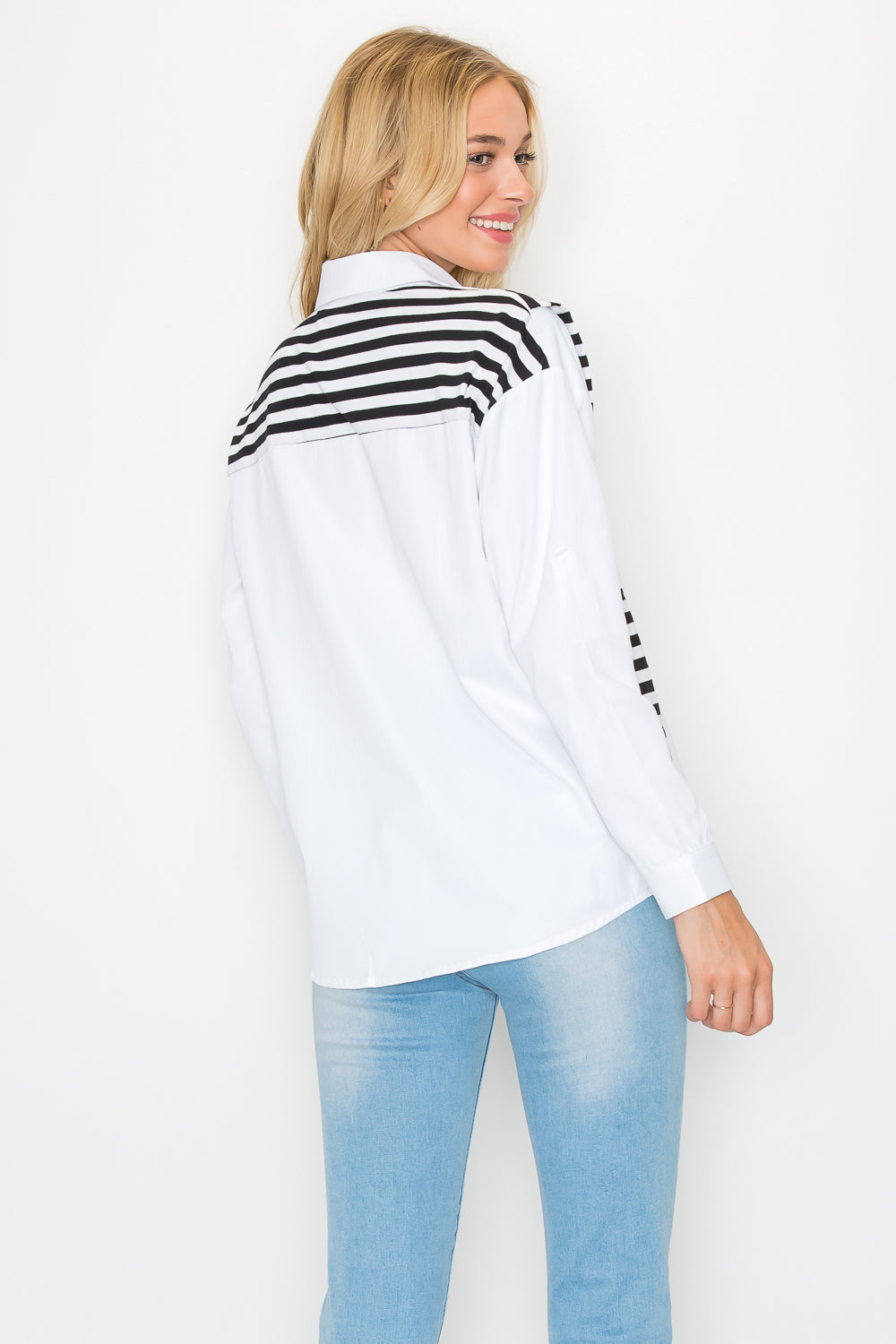 Willette Top with Stripe Front Ties