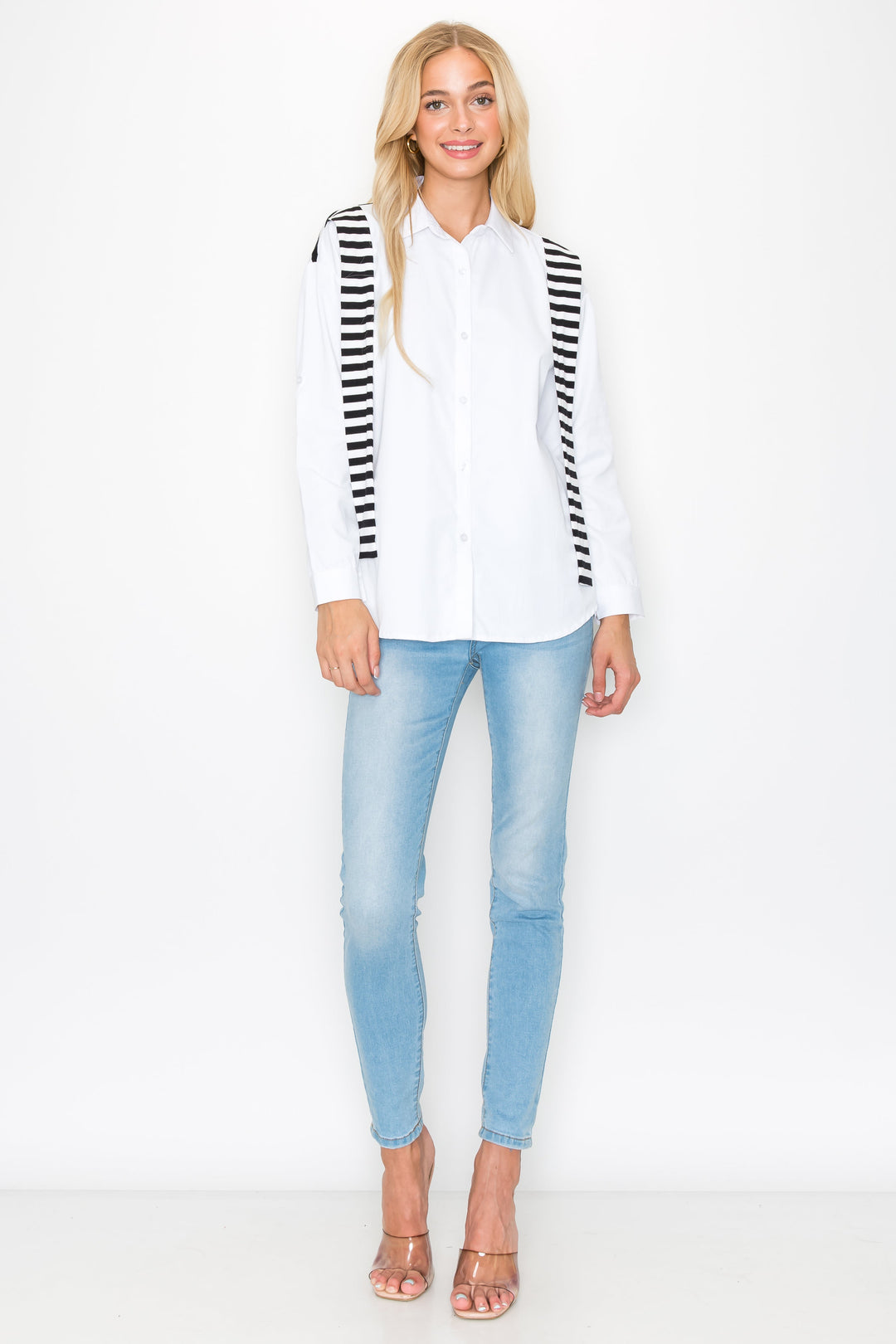 Willette Top with Stripe Front Ties