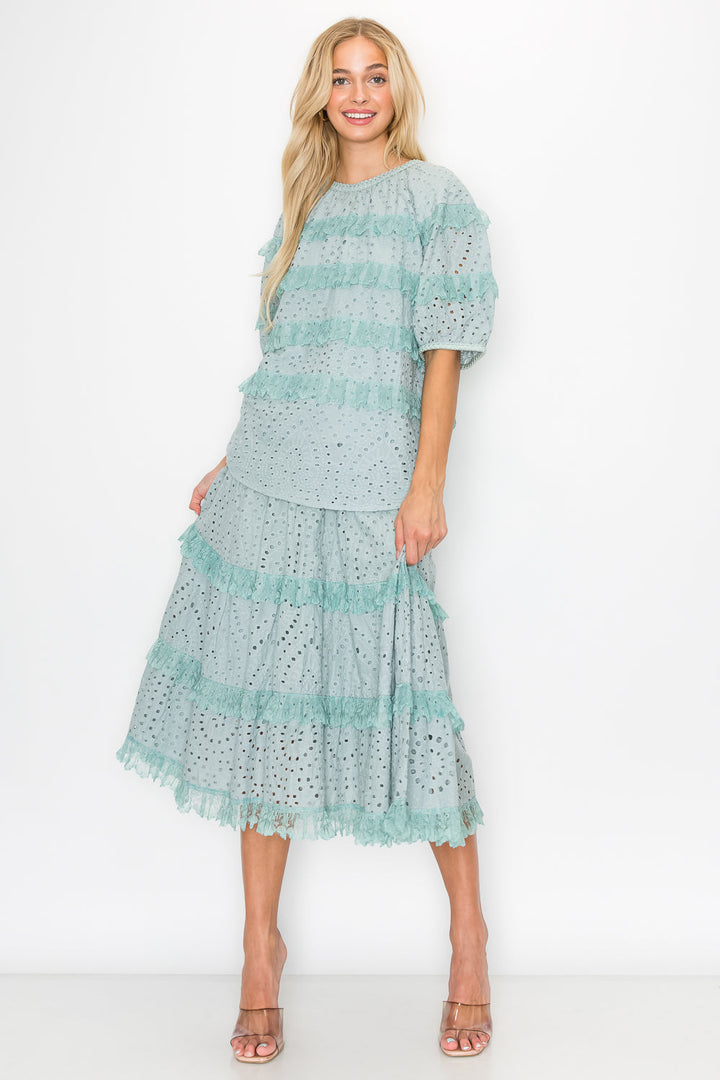 Lizzie Cotton Lace Eyelet Skirt