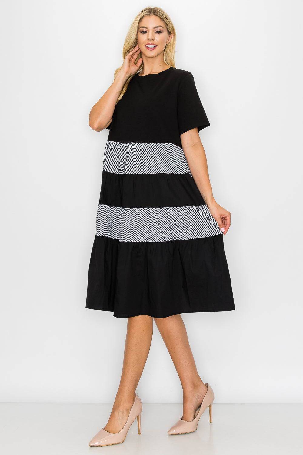 Romi Cotton Dress with Stripes