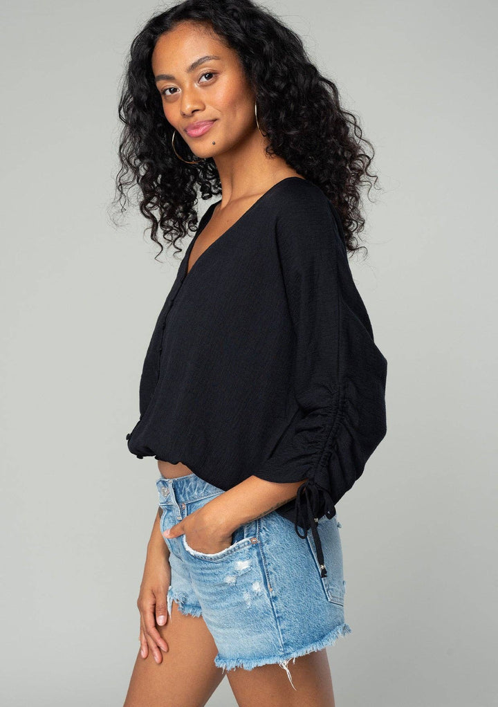 LONG SLEEVE RUCHED TOP