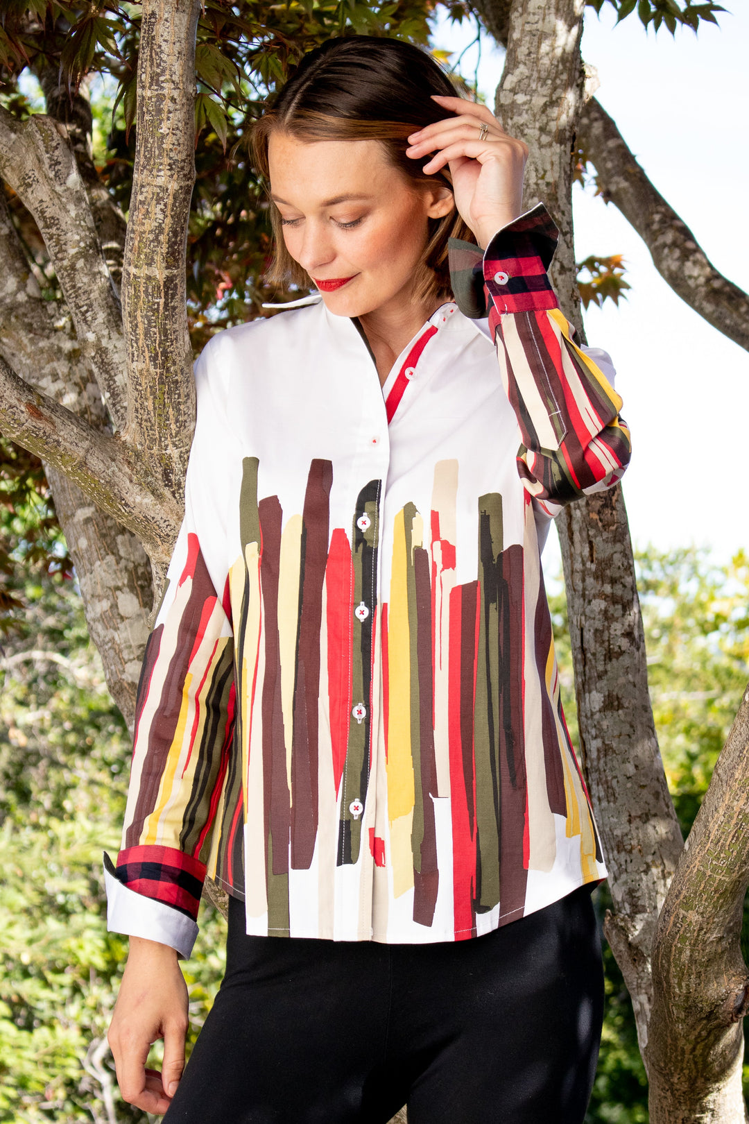 Rome Shirt Fall Colors Brushstroke Print