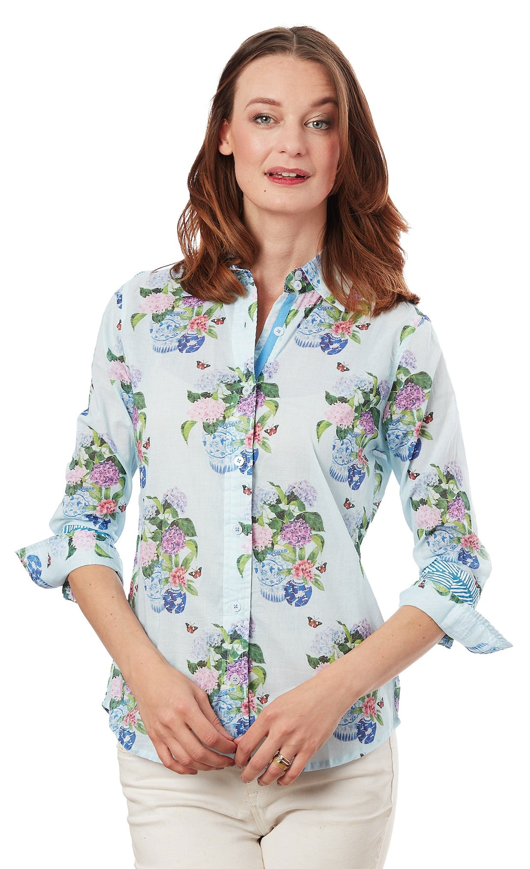 Rome 3/4 Sleeve Hydrangeas Print