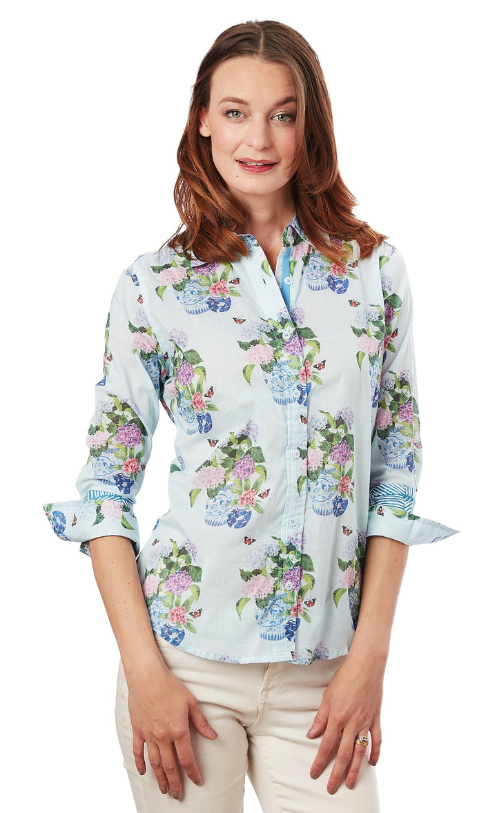 Rome 3/4 Sleeve Hydrangeas Print