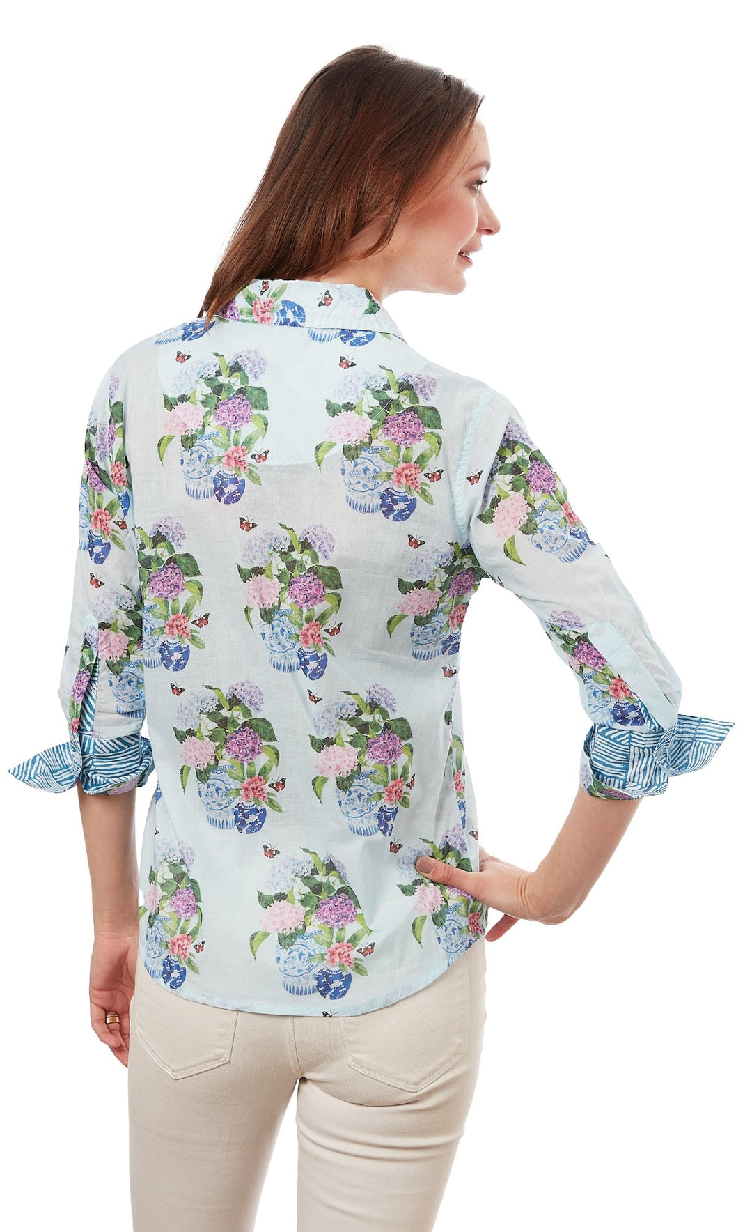 Rome 3/4 Sleeve Hydrangeas Print