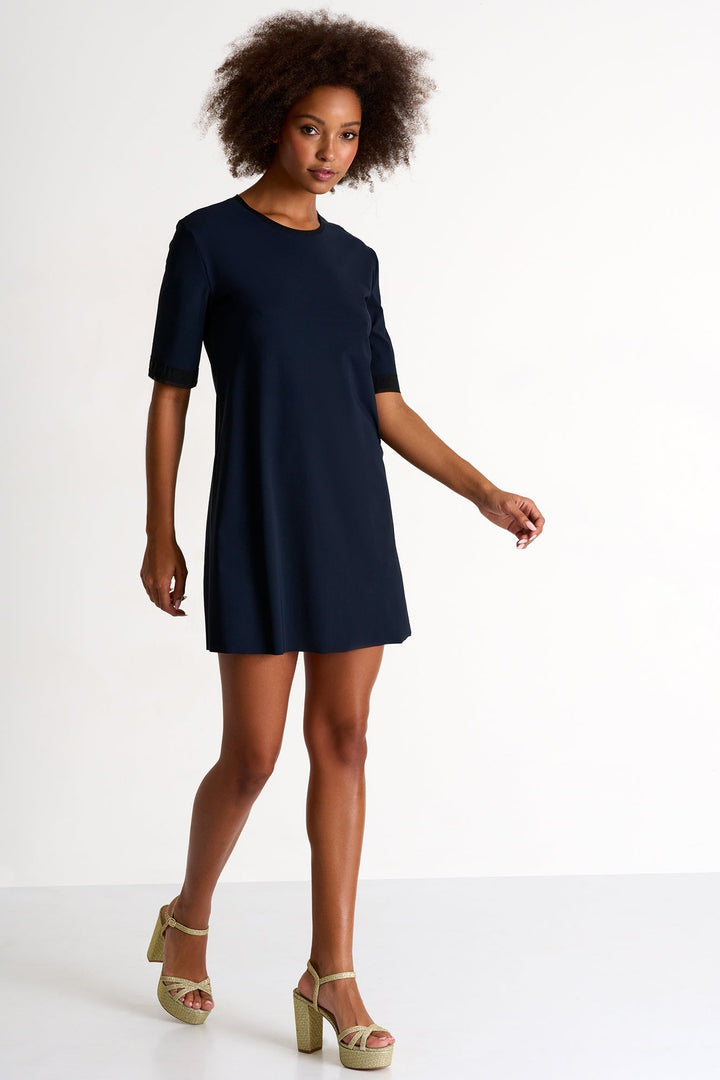 Round-Neck Short Dress - 42430-63-550 2 / 550 Navy / 75% POLYAMIDE, 25% ELASTANE