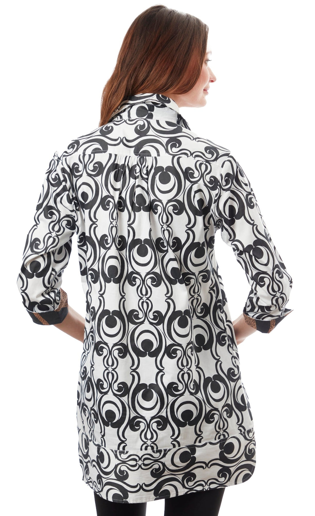 Vail Tunic Black White Geometric