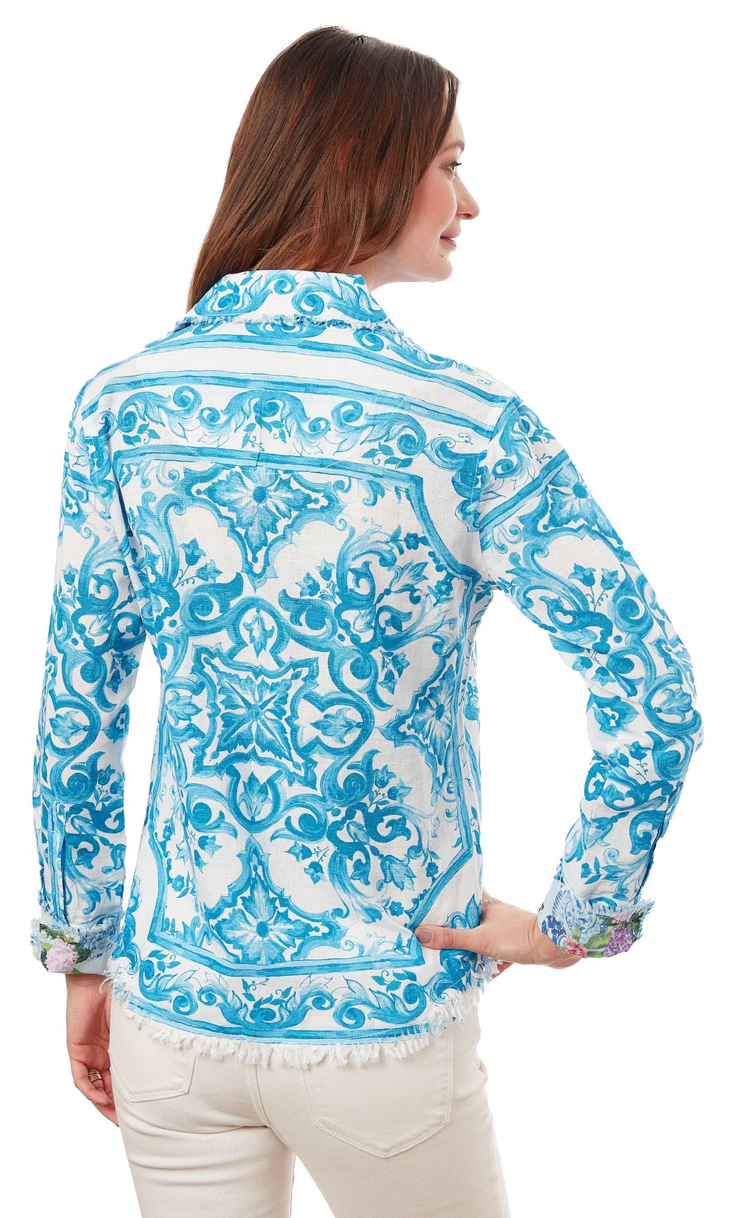 Cape Cod Tunic Turquoise Tile Print