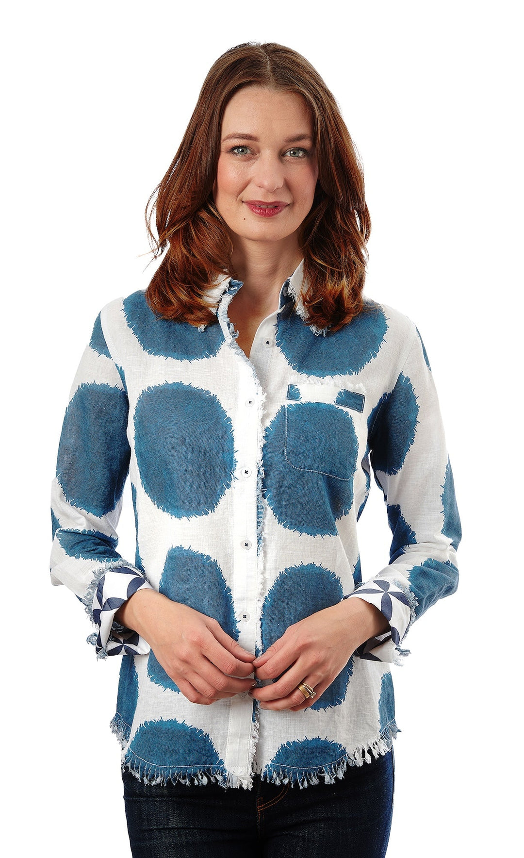 Cape Cod Tunic Big Blue Dots