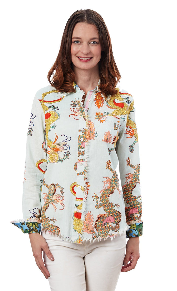 Cape Cod Tunic Ice Blue Dragon Print