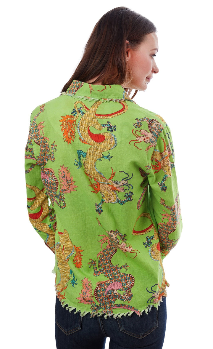 Cape Cod Tunic Green Dragon Print