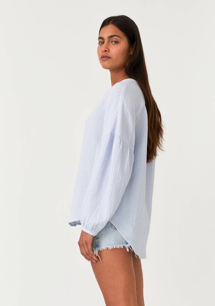 HIGH-LOW LONG SLEEVE BUTTON DOWN