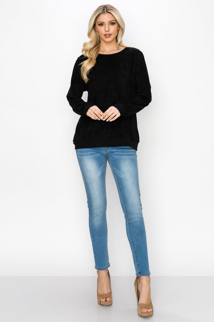 Alisa Stretch Suede Top