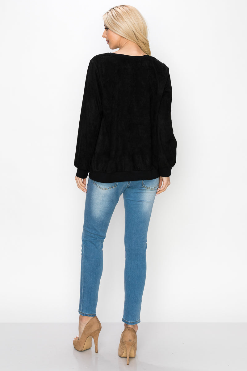 Alisa Stretch Suede Top