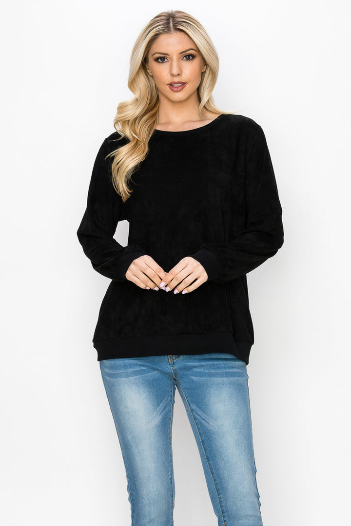 Alisa Stretch Suede Top