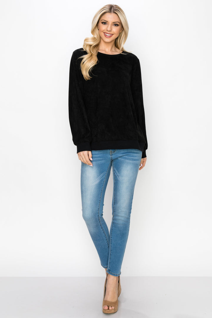 Alisa Stretch Suede Top